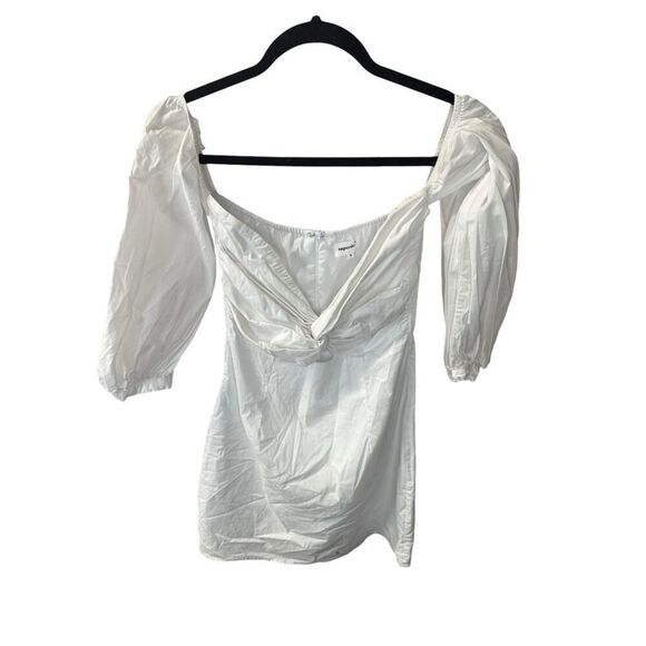 Superdown Flynn Ruched Sleeve Dress White Mini Off Shoulder Revolve Small - Picture 7 of 14